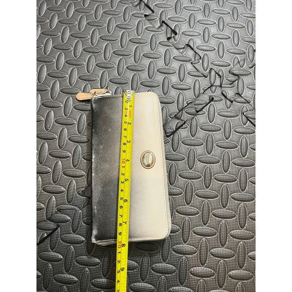 Coach Peyton Ombre Accordion‎ Wallet Zip Silver Charcoal Womens Bag - Picture 8 of 9